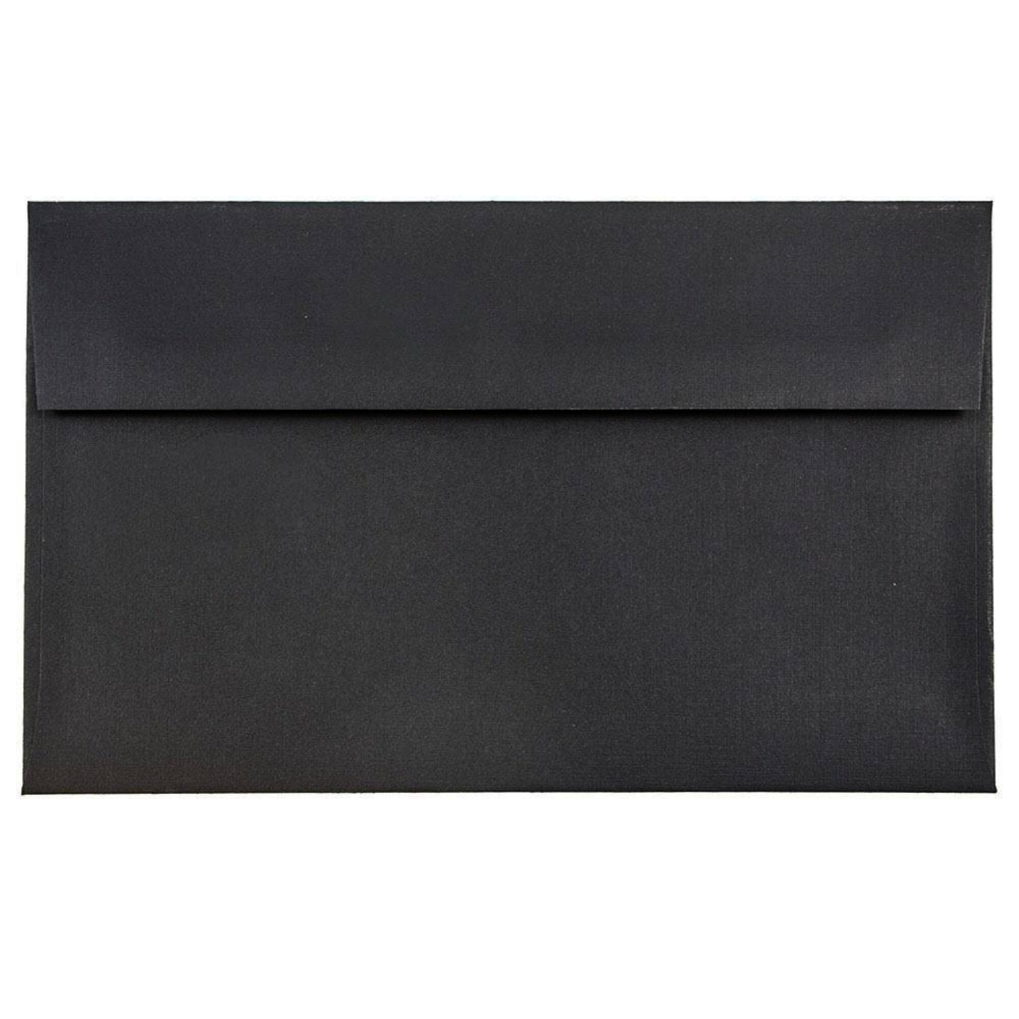JAM Paper A10 Black Linen Recycled Invitation Envelopes